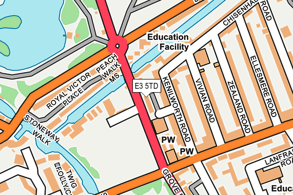 E3 5TD map - OS OpenMap – Local (Ordnance Survey)