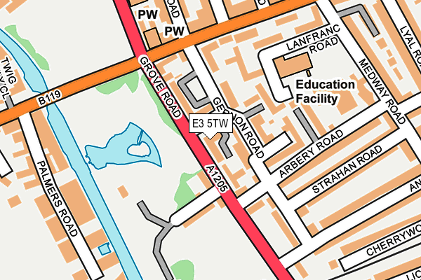 E3 5TW map - OS OpenMap – Local (Ordnance Survey)