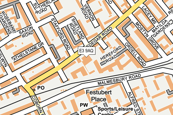 E3 9AQ map - OS OpenMap – Local (Ordnance Survey)