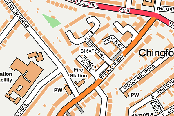 E4 6AF map - OS OpenMap – Local (Ordnance Survey)