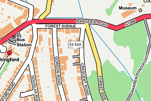 E4 6AX map - OS OpenMap – Local (Ordnance Survey)