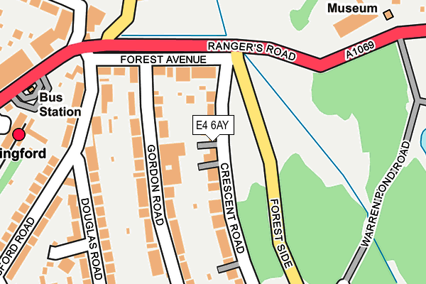 E4 6AY map - OS OpenMap – Local (Ordnance Survey)