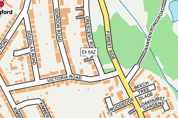 E4 6AZ map - OS OpenMap – Local (Ordnance Survey)