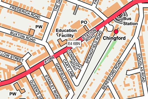 E4 6BN map - OS OpenMap – Local (Ordnance Survey)