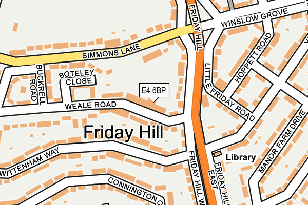 E4 6BP map - OS OpenMap – Local (Ordnance Survey)