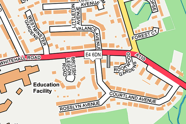 E4 6DN map - OS OpenMap – Local (Ordnance Survey)