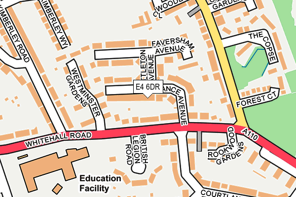 E4 6DR map - OS OpenMap – Local (Ordnance Survey)