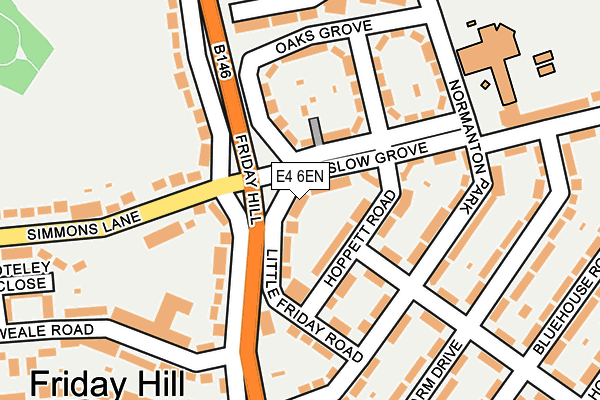 E4 6EN map - OS OpenMap – Local (Ordnance Survey)