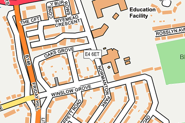 E4 6ET map - OS OpenMap – Local (Ordnance Survey)