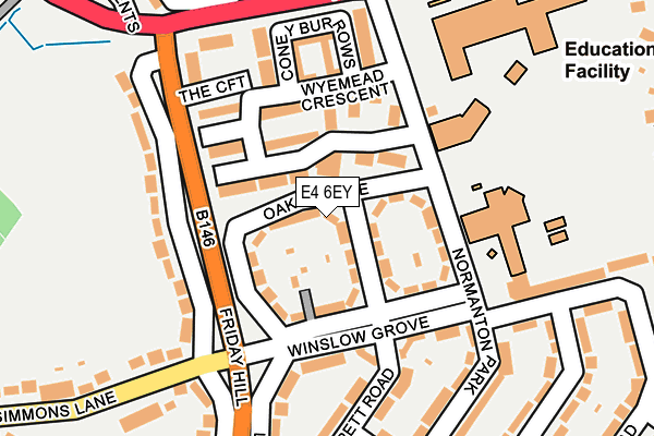 E4 6EY map - OS OpenMap – Local (Ordnance Survey)