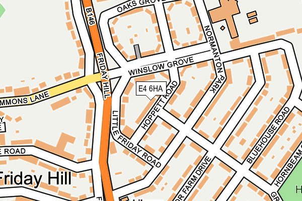 E4 6HA map - OS OpenMap – Local (Ordnance Survey)