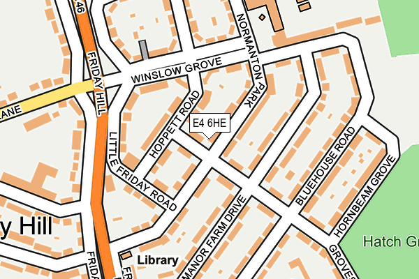 E4 6HE map - OS OpenMap – Local (Ordnance Survey)