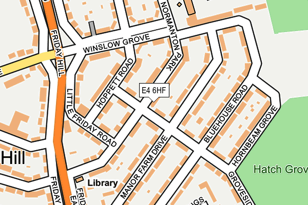 E4 6HF map - OS OpenMap – Local (Ordnance Survey)