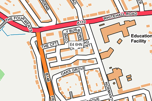 E4 6HN map - OS OpenMap – Local (Ordnance Survey)