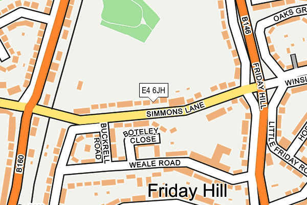 E4 6JH map - OS OpenMap – Local (Ordnance Survey)