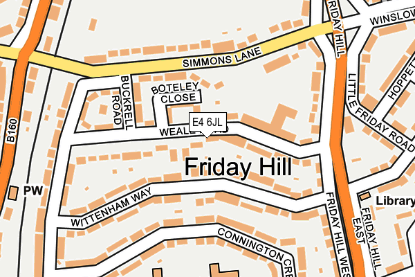 E4 6JL map - OS OpenMap – Local (Ordnance Survey)