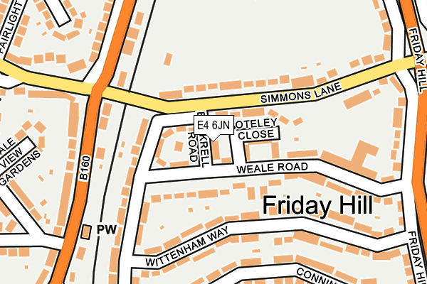 E4 6JN map - OS OpenMap – Local (Ordnance Survey)