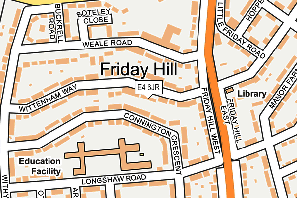 E4 6JR map - OS OpenMap – Local (Ordnance Survey)