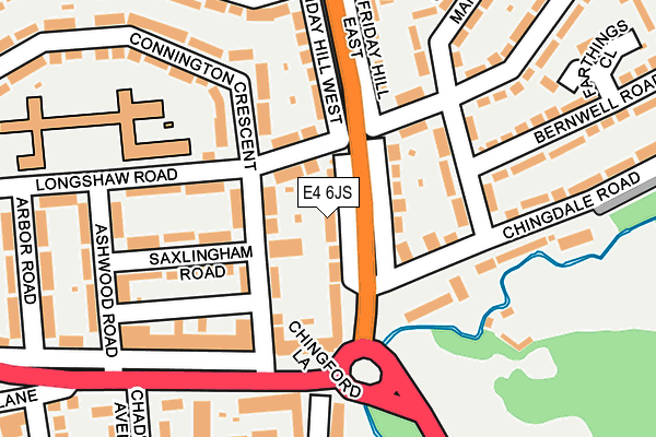 E4 6JS map - OS OpenMap – Local (Ordnance Survey)