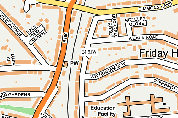 E4 6JW map - OS OpenMap – Local (Ordnance Survey)