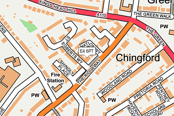 E4 6PT map - OS OpenMap – Local (Ordnance Survey)