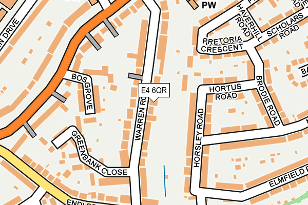 E4 6QR map - OS OpenMap – Local (Ordnance Survey)