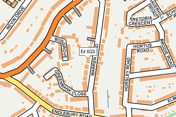 E4 6QS map - OS OpenMap – Local (Ordnance Survey)