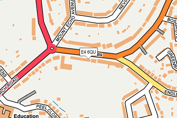 E4 6QU map - OS OpenMap – Local (Ordnance Survey)