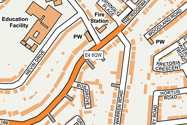 E4 6QW map - OS OpenMap – Local (Ordnance Survey)