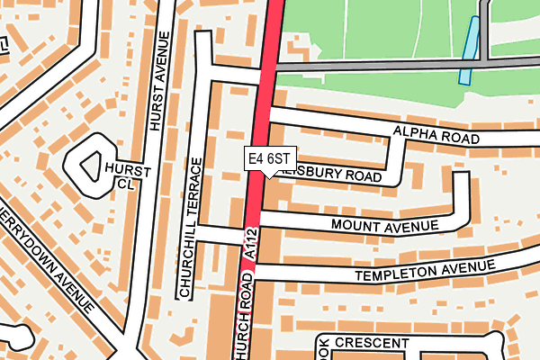 E4 6ST map - OS OpenMap – Local (Ordnance Survey)