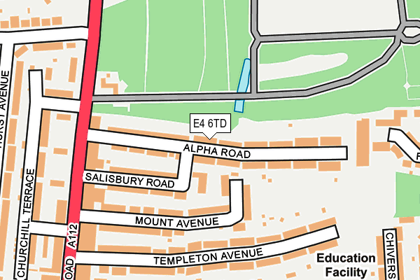 E4 6TD map - OS OpenMap – Local (Ordnance Survey)