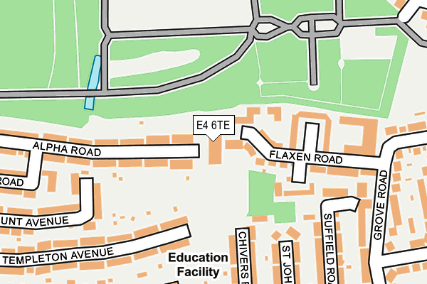 E4 6TE map - OS OpenMap – Local (Ordnance Survey)