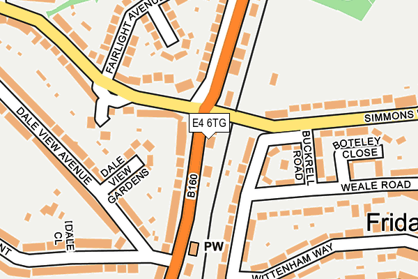 E4 6TG map - OS OpenMap – Local (Ordnance Survey)