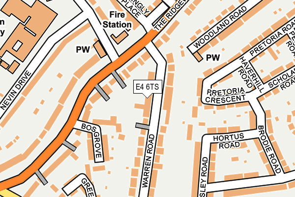 E4 6TS map - OS OpenMap – Local (Ordnance Survey)