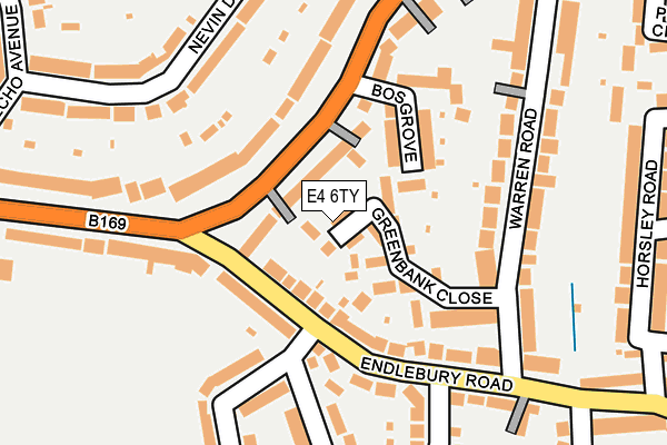 E4 6TY map - OS OpenMap – Local (Ordnance Survey)