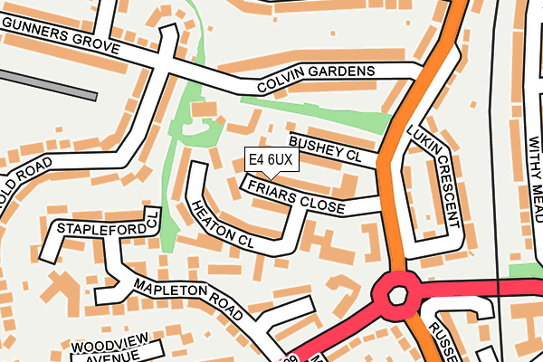 E4 6UX map - OS OpenMap – Local (Ordnance Survey)