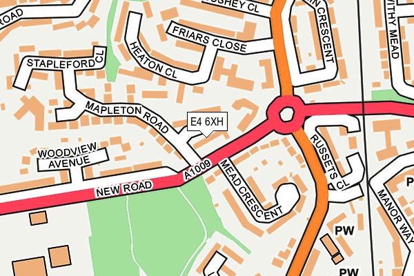 E4 6XH map - OS OpenMap – Local (Ordnance Survey)