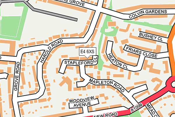 E4 6XS map - OS OpenMap – Local (Ordnance Survey)
