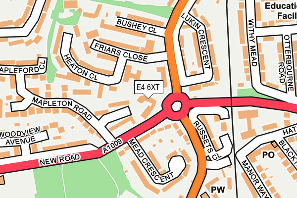 E4 6XT map - OS OpenMap – Local (Ordnance Survey)