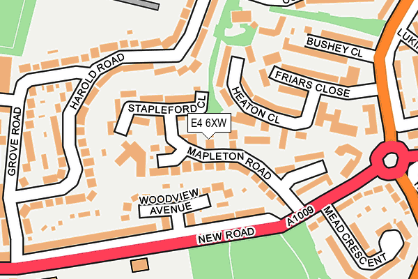 E4 6XW map - OS OpenMap – Local (Ordnance Survey)