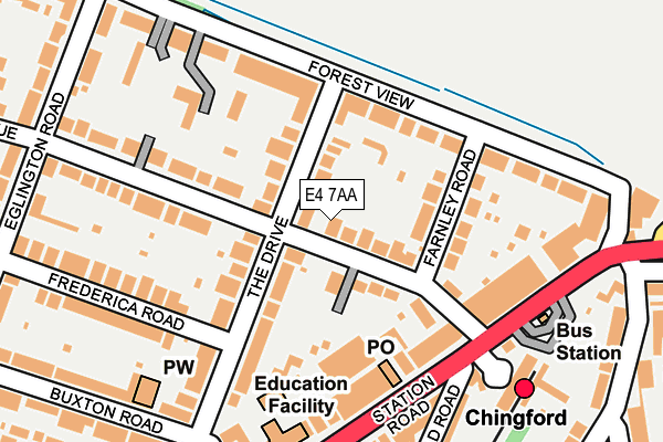 E4 7AA map - OS OpenMap – Local (Ordnance Survey)