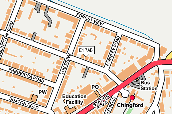 E4 7AB map - OS OpenMap – Local (Ordnance Survey)