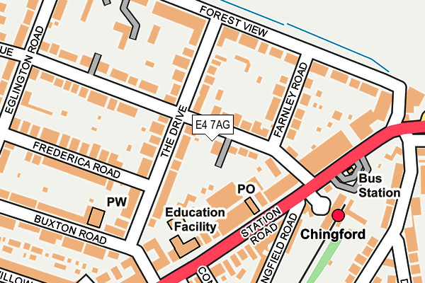 E4 7AG map - OS OpenMap – Local (Ordnance Survey)