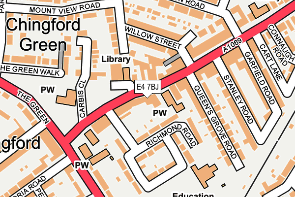 E4 7BJ map - OS OpenMap – Local (Ordnance Survey)