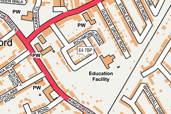 E4 7BP map - OS OpenMap – Local (Ordnance Survey)