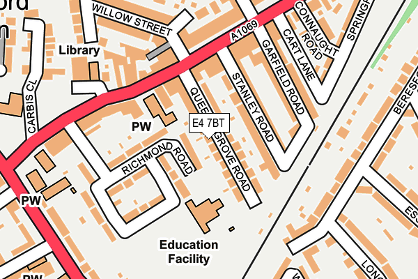 E4 7BT map - OS OpenMap – Local (Ordnance Survey)
