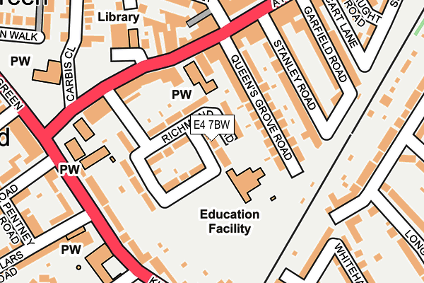 E4 7BW map - OS OpenMap – Local (Ordnance Survey)