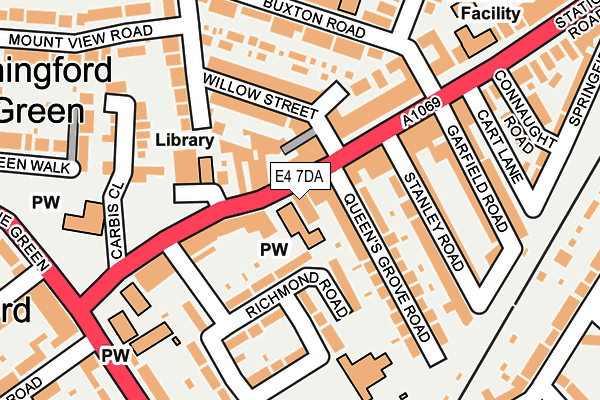 E4 7DA map - OS OpenMap – Local (Ordnance Survey)