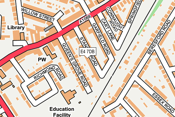 E4 7DB map - OS OpenMap – Local (Ordnance Survey)