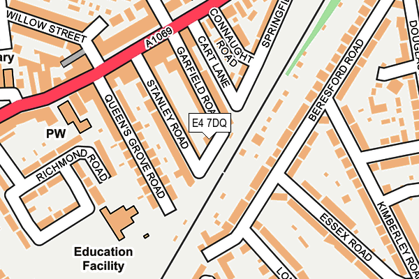 E4 7DQ map - OS OpenMap – Local (Ordnance Survey)